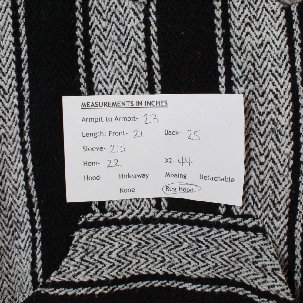 Mexican Blues Blue Baja Kangaroo Pocket Hooded Rug Style Sweater Size S - Picture 9 of 9